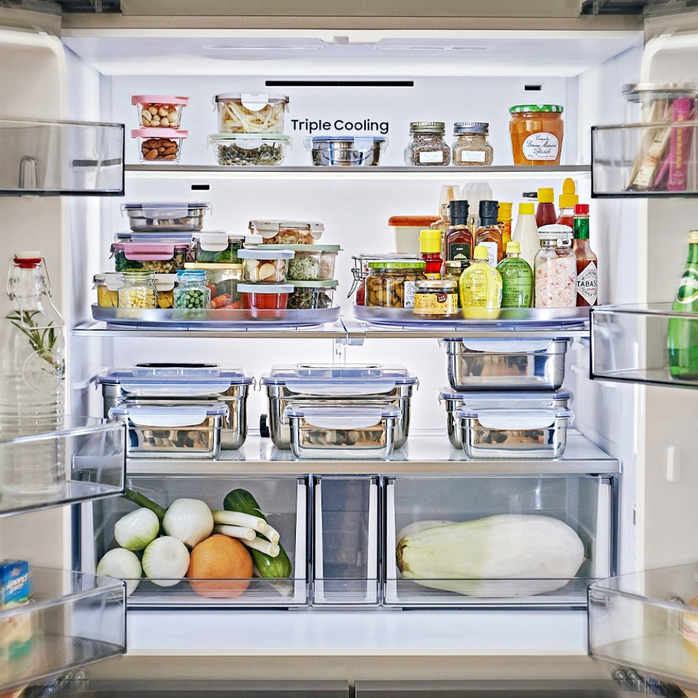 [냉장고정리] 냉장고 회전정리대 돌리돌리 360 회전트레이 주방정리 냉장고선반